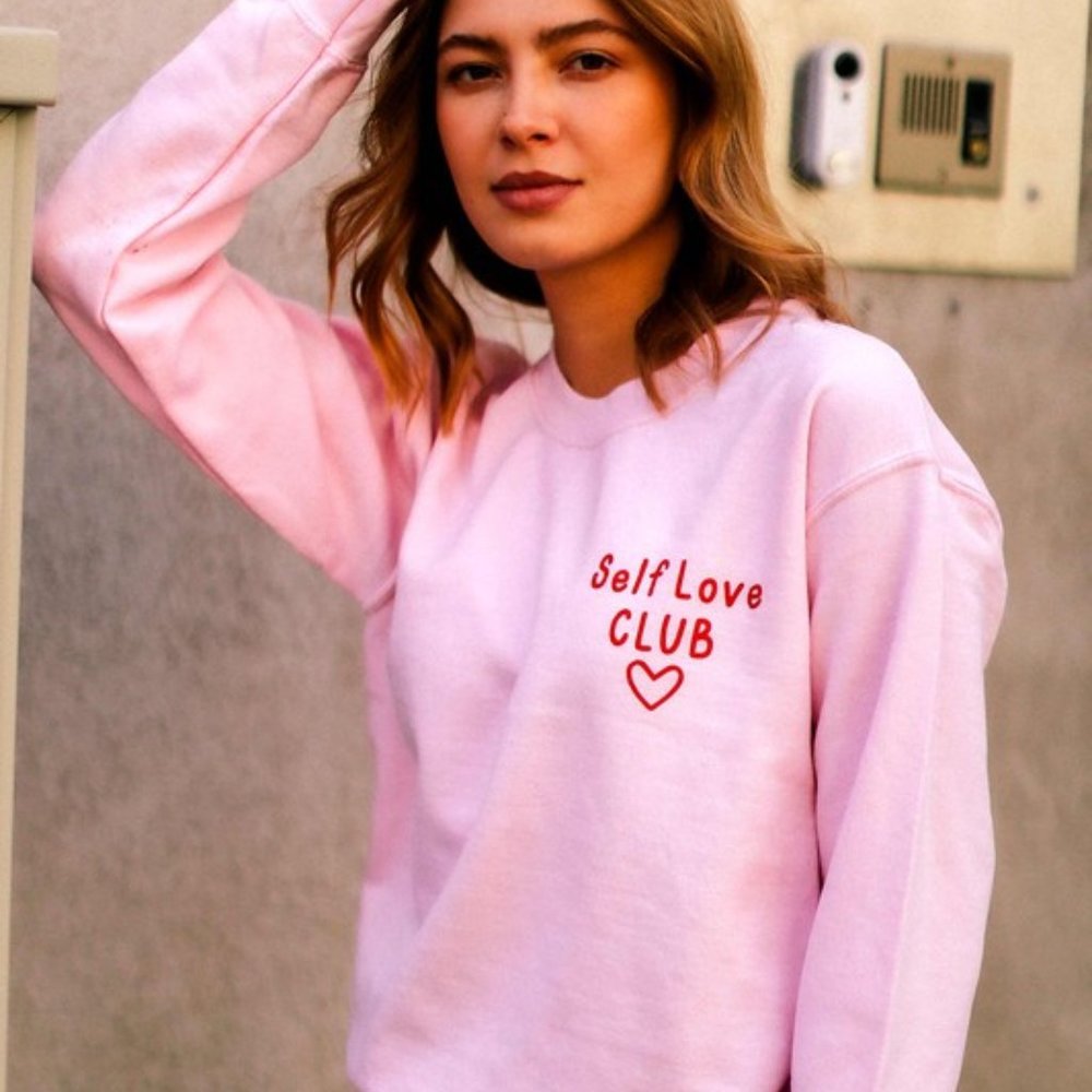 Self Love Club Pink Long Sleeve Sweatshirt